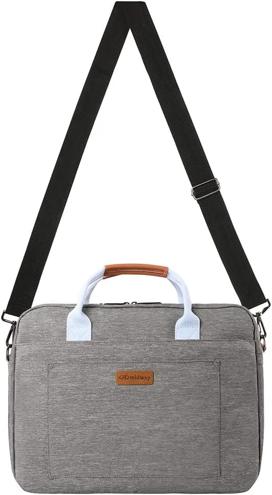 Sumac 16" Laptop Computer Messenger Bag Work Briefcase with Dual Top Handles, Adjustable Straps Laptop Shoulder Bag