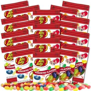 Sweetzo 20 Mini Packs of Assorted Flavor Jelly Beans, Individually Bagged Easter Egg Fillers, Bulk Chewy Candy