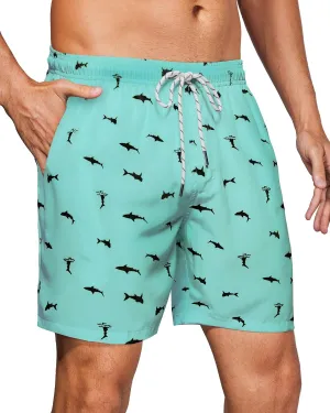 Swim Trunks Mens 7 Inch Bathing Suit with Mesh Liner Men's Stretch Swimwear Quick Dry Swimsuit Beach Shorts
