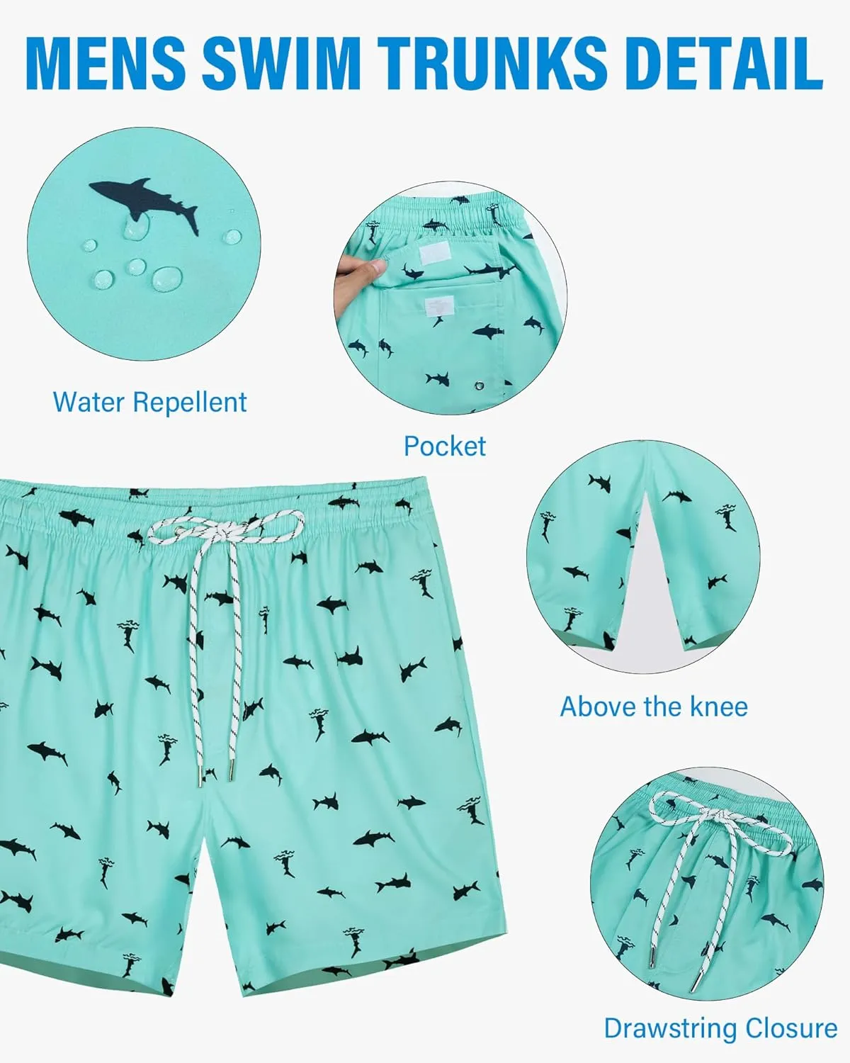 Swim Trunks Mens 7 Inch Bathing Suit with Mesh Liner Men's Stretch Swimwear Quick Dry Swimsuit Beach Shorts