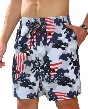 Swim Trunks Mens 7 Inch Bathing Suit with Mesh Liner Men's Stretch Swimwear Quick Dry Swimsuit Beach Shorts
