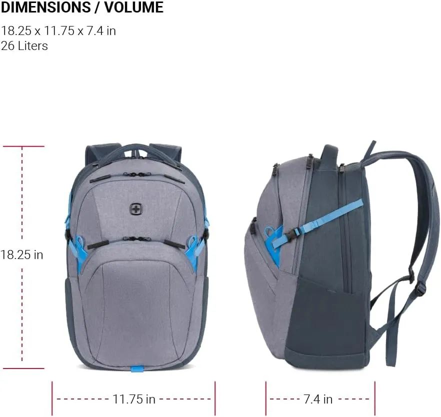 SwissGear UrbanPro, Light Grey/Blue Heather, 18.5-Inch