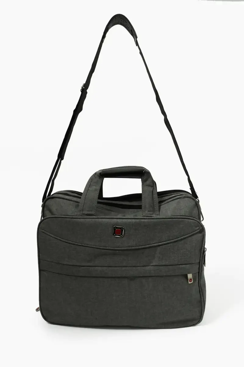 Synthetic Fabric Office Laptop Bags for Men - Grey
