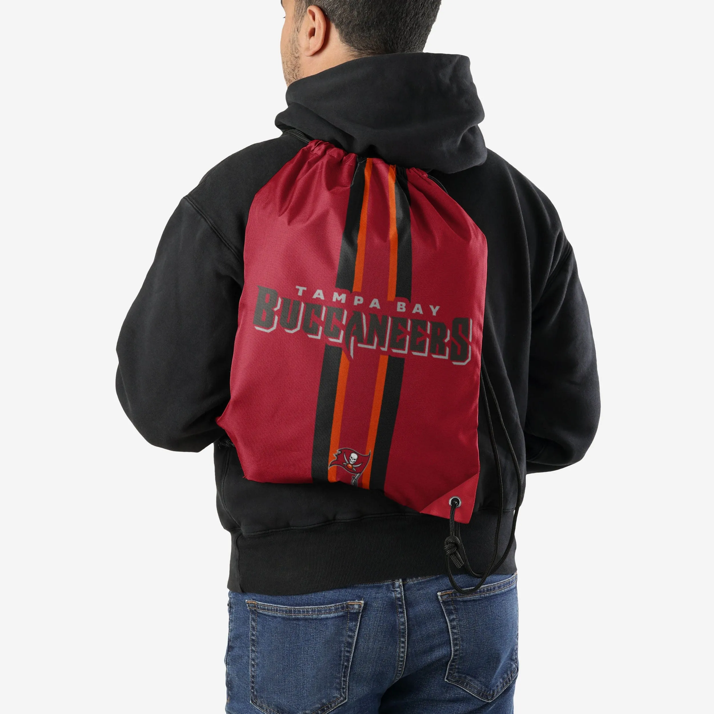 Tampa Bay Buccaneers Team Stripe Wordmark Drawstring Backpack