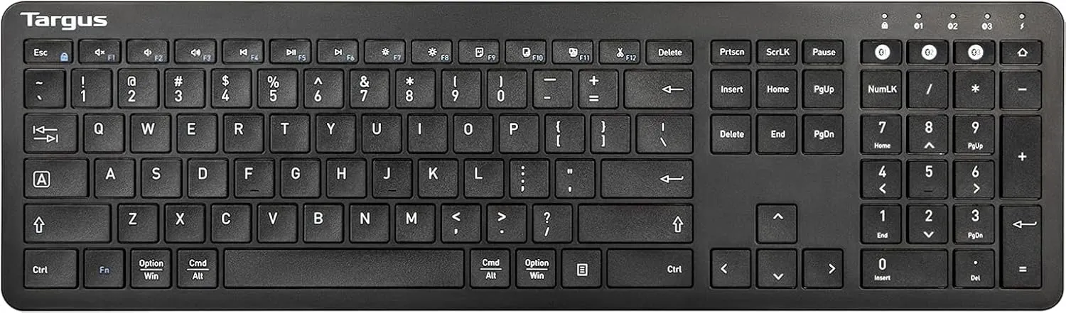 Targus Full-Size Multi-Device Bluetooth Keyboard - Compatible with Chrome OS, Windows, macOS, iOS, and Android (AKB864US)