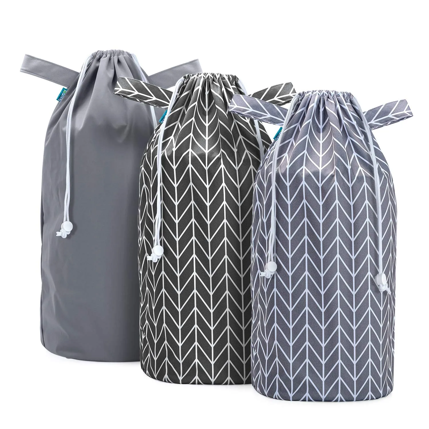 Teamoy Pail Liner for Cloth Diaper(Pack of 3), Reusable Diaper Pail Wet Bag with Drawstring, Fits for Dekor, Ubbi Diaper Pails, Gray  Gray Arrows  Black Arrows