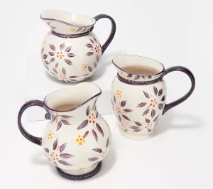 Temp-tations Old World Set of 3 Mini Pitchers (Old World Eggplant)
