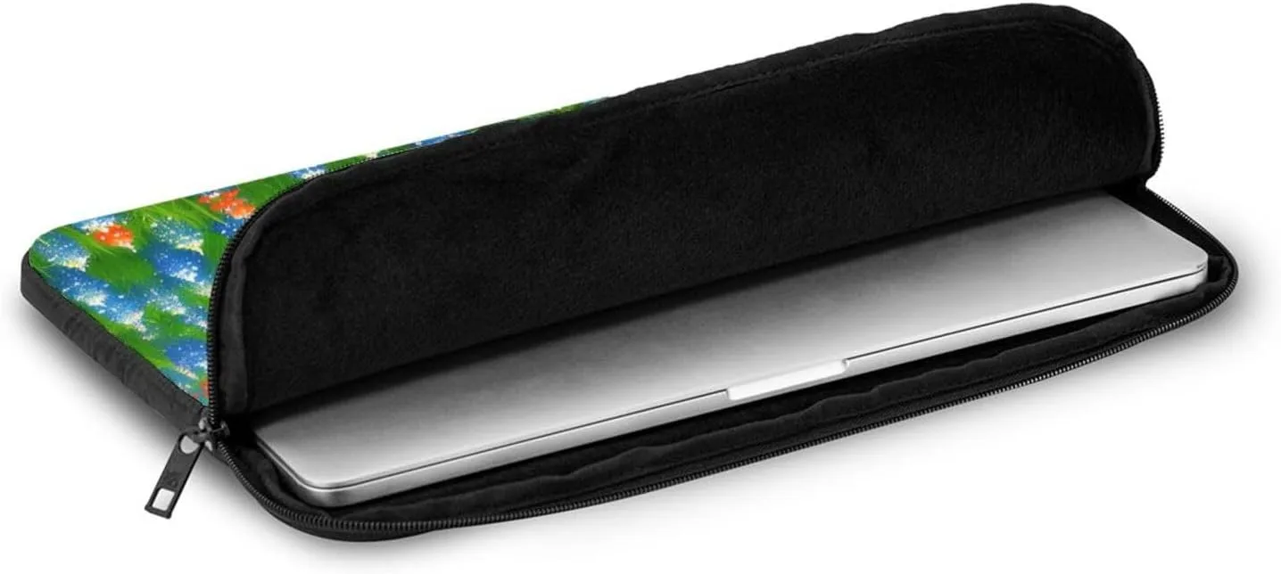 Texas Bluebonnets Scenery Pattern Shockproof Portable Laptop 17 inch Sleeve Bag for Men and Women - Ideal for Business Travel, School, and Daily Use