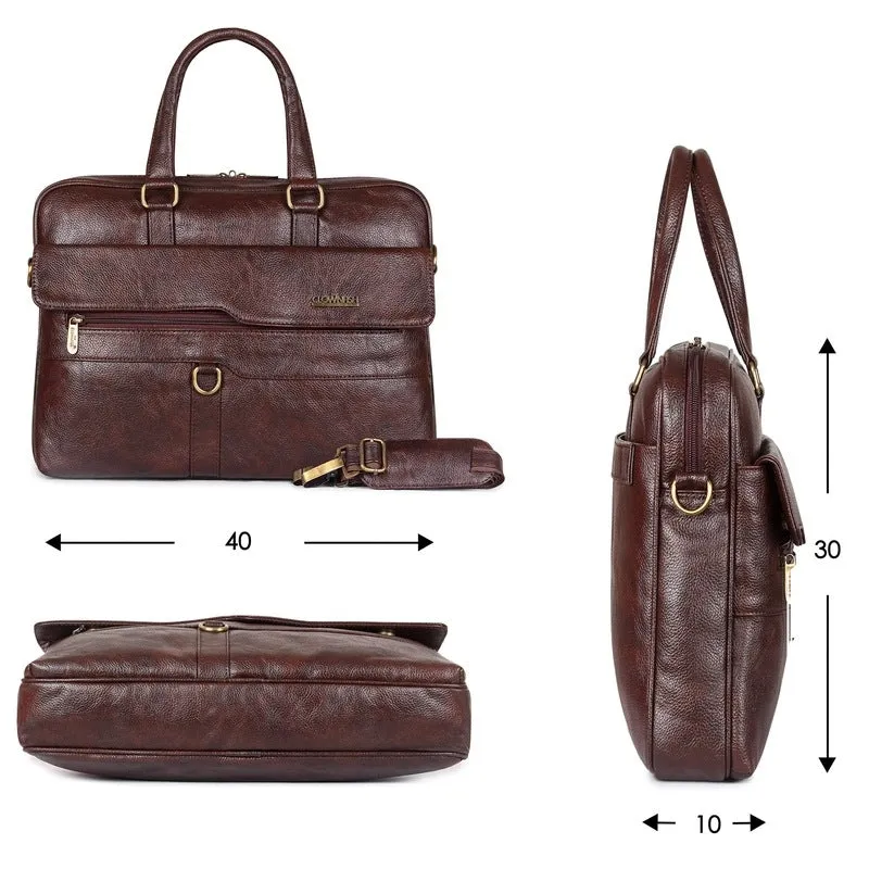 THE CLOWNFISH Passion Laptop Briefcase - Stylish, Spacious | 15.6 inch | Dark Brown
