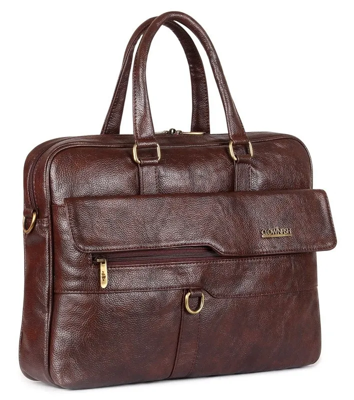 THE CLOWNFISH Passion Laptop Briefcase - Stylish, Spacious | 15.6 inch | Dark Brown
