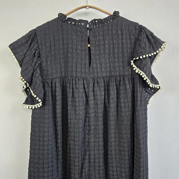 THML Embroidered Black Dress Size Medium NWT