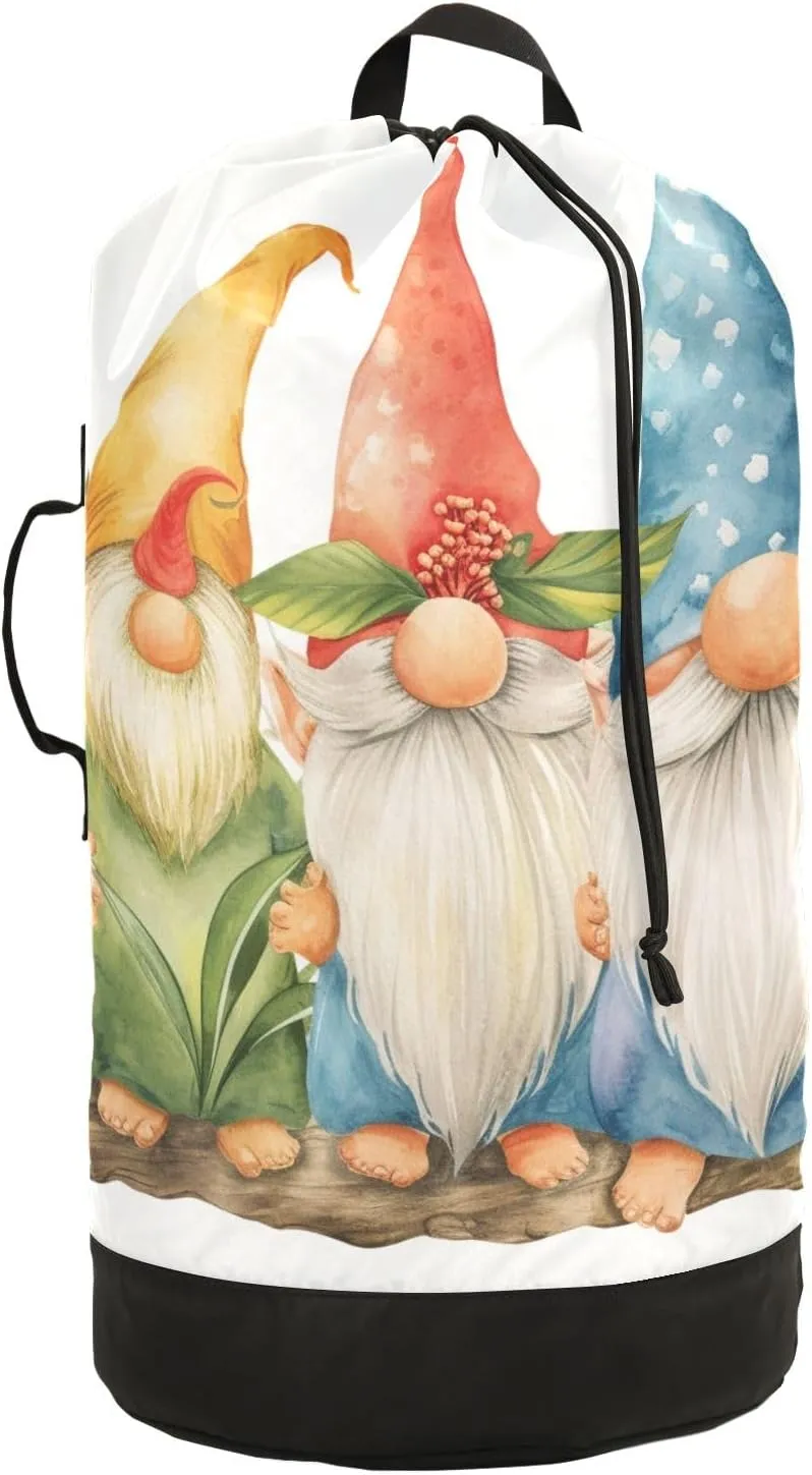 Three Tropical Dwarf Laundry Backpack Bag with Drawstring Closure Waterproof Laundry Bag Laundry Hamper Clothes Storage for Travel Laundromat Apartment