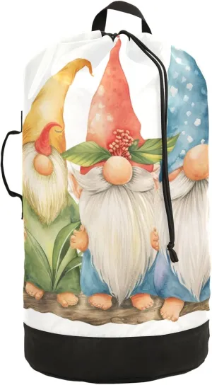 Three Tropical Dwarf Laundry Backpack Bag with Drawstring Closure Waterproof Laundry Bag Laundry Hamper Clothes Storage for Travel Laundromat Apartment