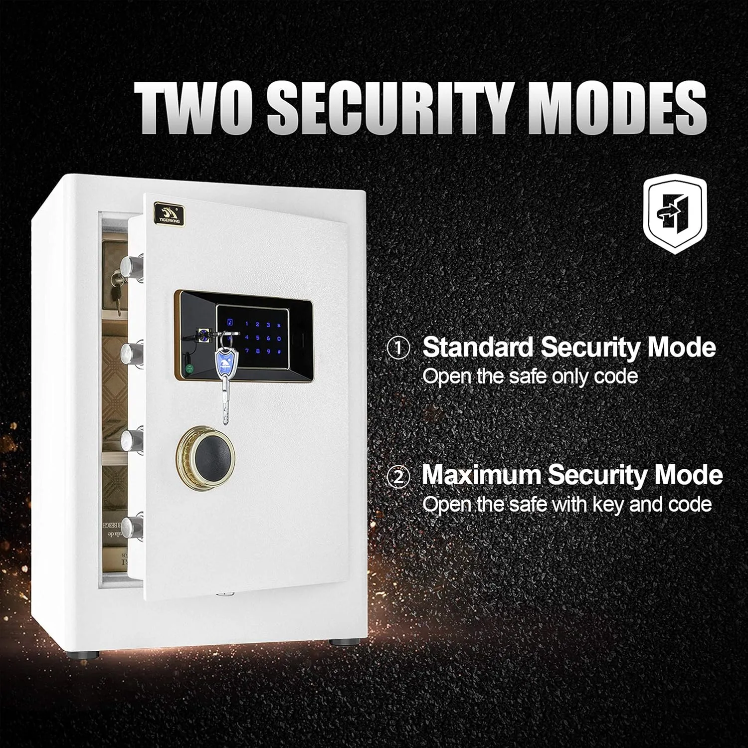 TIGERKING 𝐇𝐞𝐚𝐯𝐲 𝐃𝐮𝐭𝐲 Security Home Safe, Digital Safe Box- 2.05 Cubic Feet, White