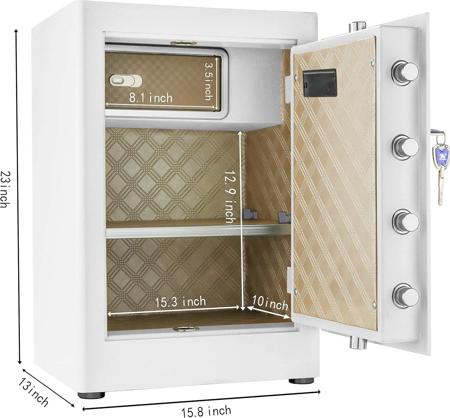 TIGERKING 𝐇𝐞𝐚𝐯𝐲 𝐃𝐮𝐭𝐲 Security Home Safe, Digital Safe Box- 2.05 Cubic Feet, White