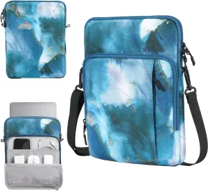 TiMOVO 13.3-14 Inch Laptop Sleeve Carrying Bag with Pockets for iPad Air 13 Inch 2024,iPad Pro 13 Inch 2024,MacBook Air 2022-2018,MacBook Pro M2/M2/M1 Pro/M1 Max,Galaxy Tab S9 /S8  12.4",Peacock