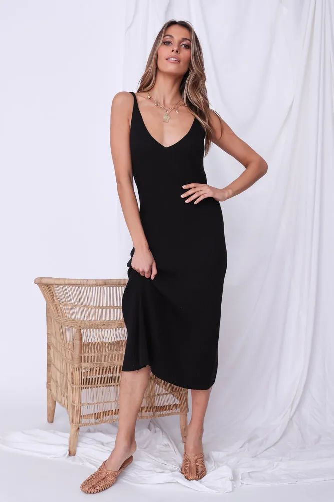 Together Again Midi Dress Black