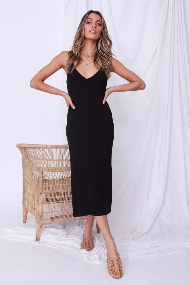Together Again Midi Dress Black