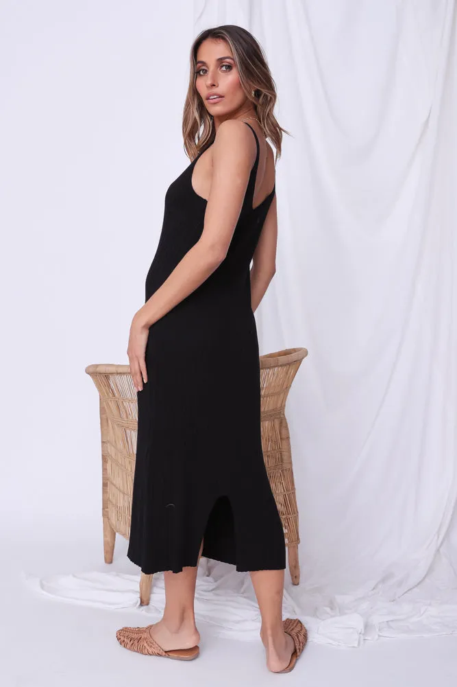 Together Again Midi Dress Black