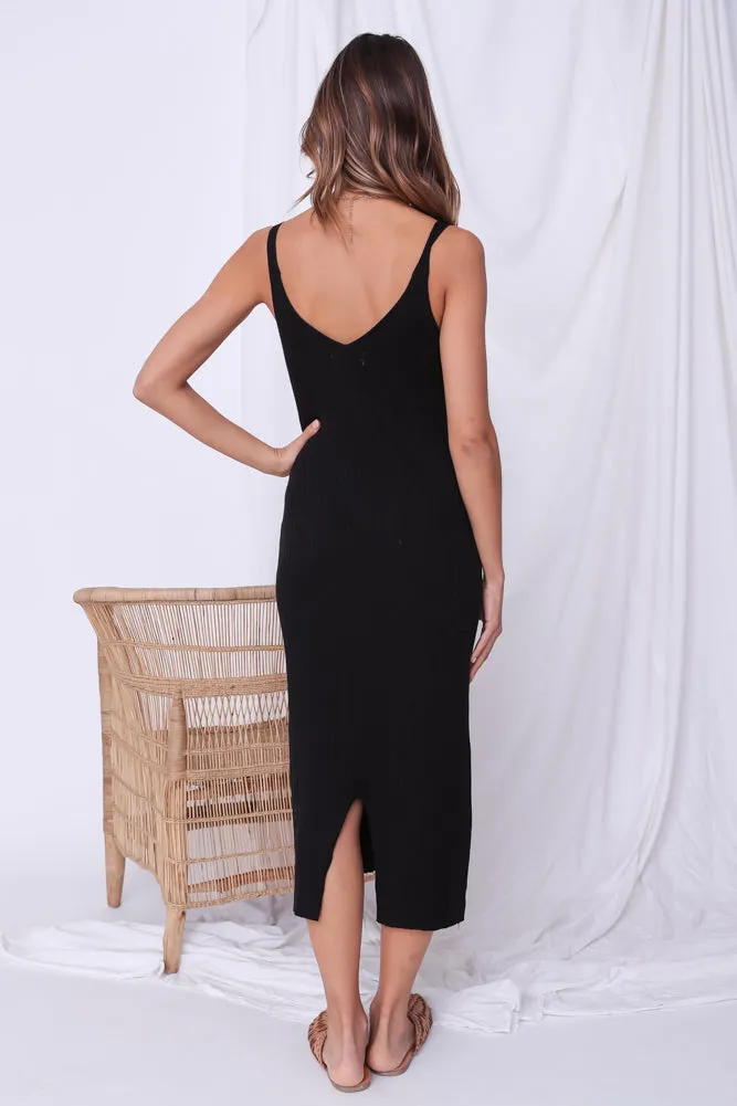 Together Again Midi Dress Black