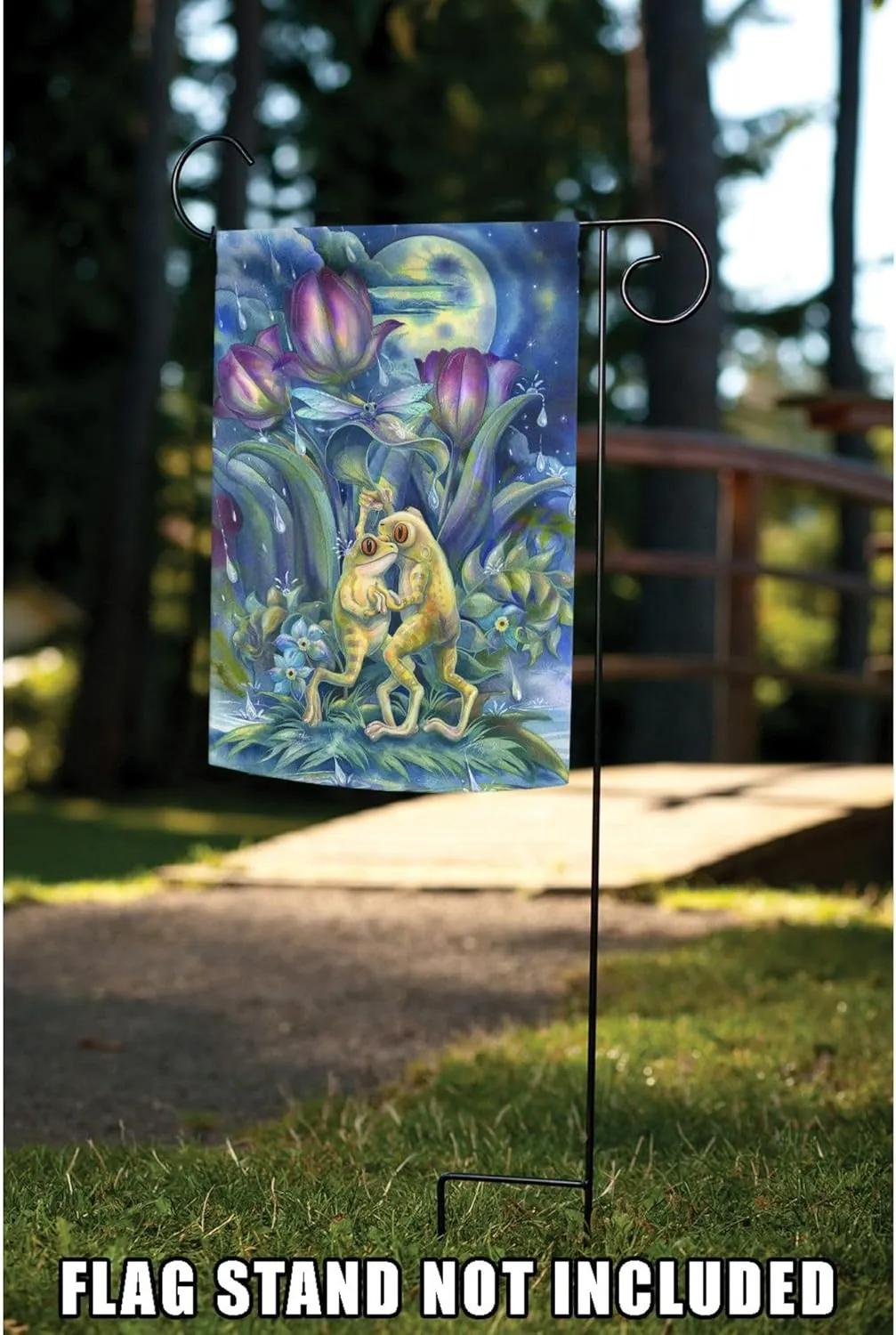 Toland Home Garden 1112331 Dancing Frogs Frog Flag 12x18 Inch Double Sided Frog Garden Flag for Outdoor House Flower Flag Yard Decoration