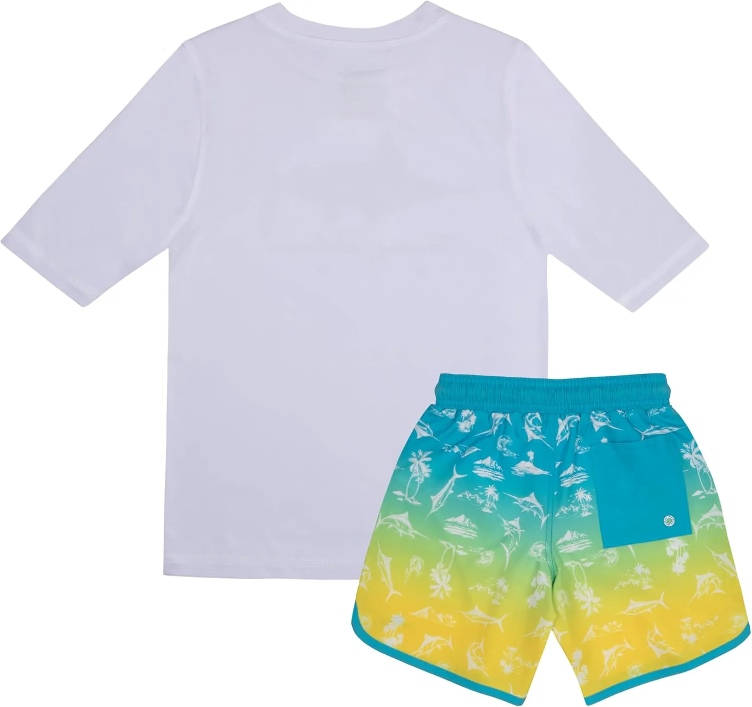 Tommy Bahama 2-Piece Swimsuit Set, Rash Guard & Swim Trunks 2-Pack Bundle Set for Boys and Toddlers