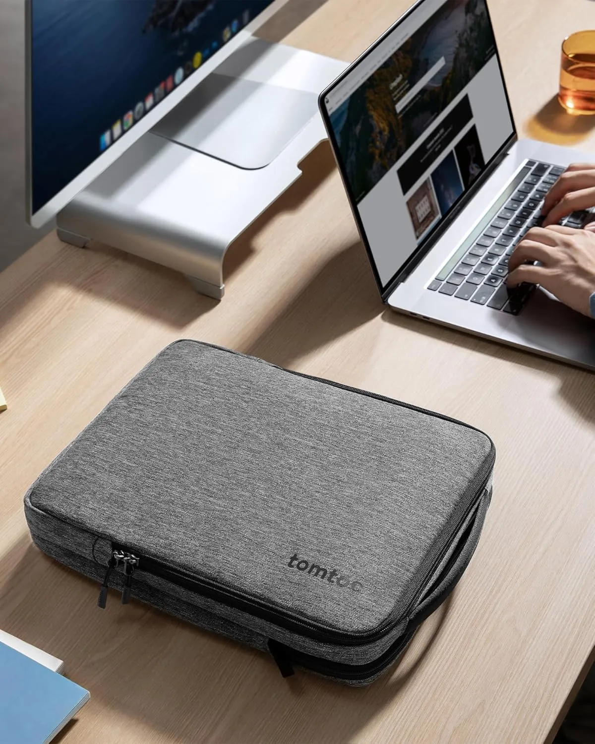 tomtoc 360 Protective Laptop Shoulder Bag for 13-14 Inch MacBook Air/Pro M4/M3/M2/M1, 13-inch iPad Pro M4/iPad Air, 13-13.8 Inch Surface Pro/Laptop, Copilot  PC, Cordura Ballistic Nylon