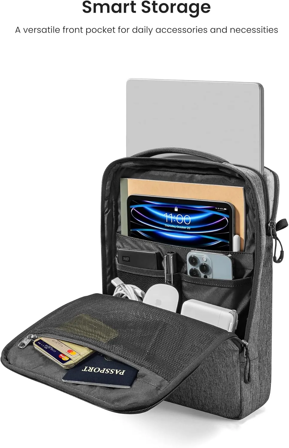 tomtoc 360 Protective Laptop Shoulder Bag for 13-14 Inch MacBook Air/Pro M4/M3/M2/M1, 13-inch iPad Pro M4/iPad Air, 13-13.8 Inch Surface Pro/Laptop, Copilot  PC, Cordura Ballistic Nylon