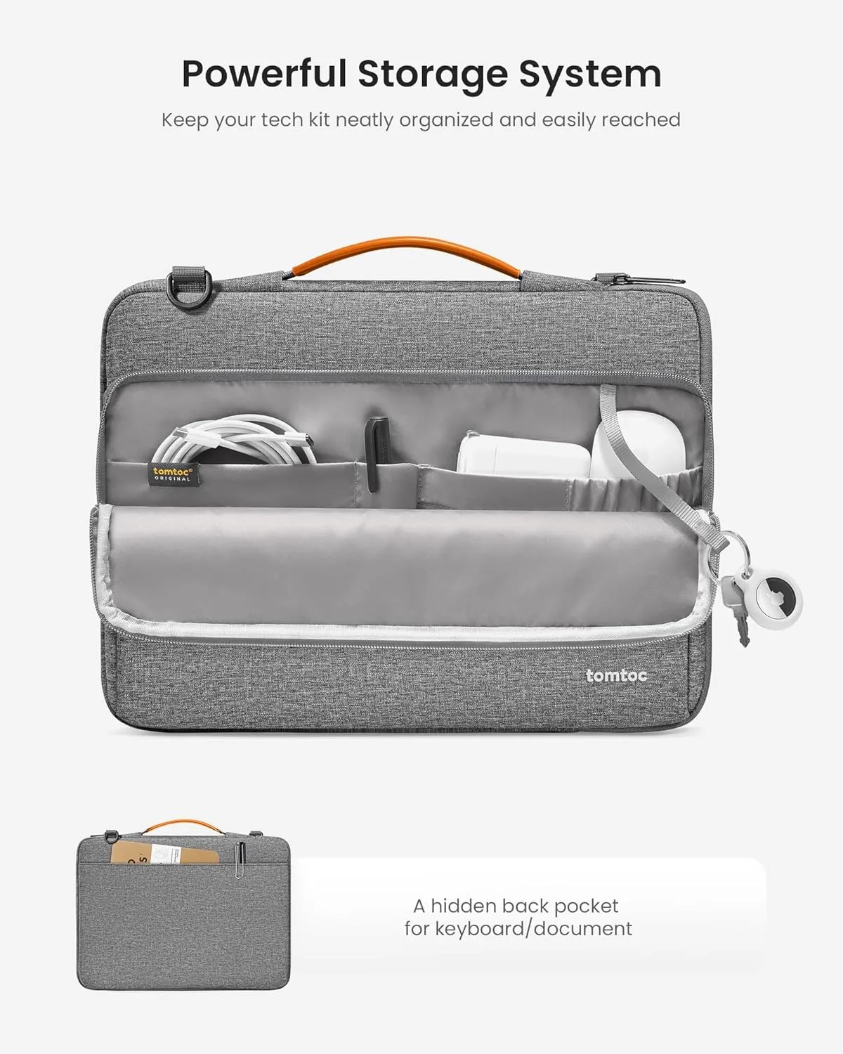 tomtoc 360 Protective Laptop Shoulder Bag for 13-inch 2025 MacBook Air M4/A3240, M3/A3113, M2/A2681, M1/A2337, MacBook Pro M2/A2686 M1/A2338, Water-Resistant Laptop Accessory Carrying Case Sleeve