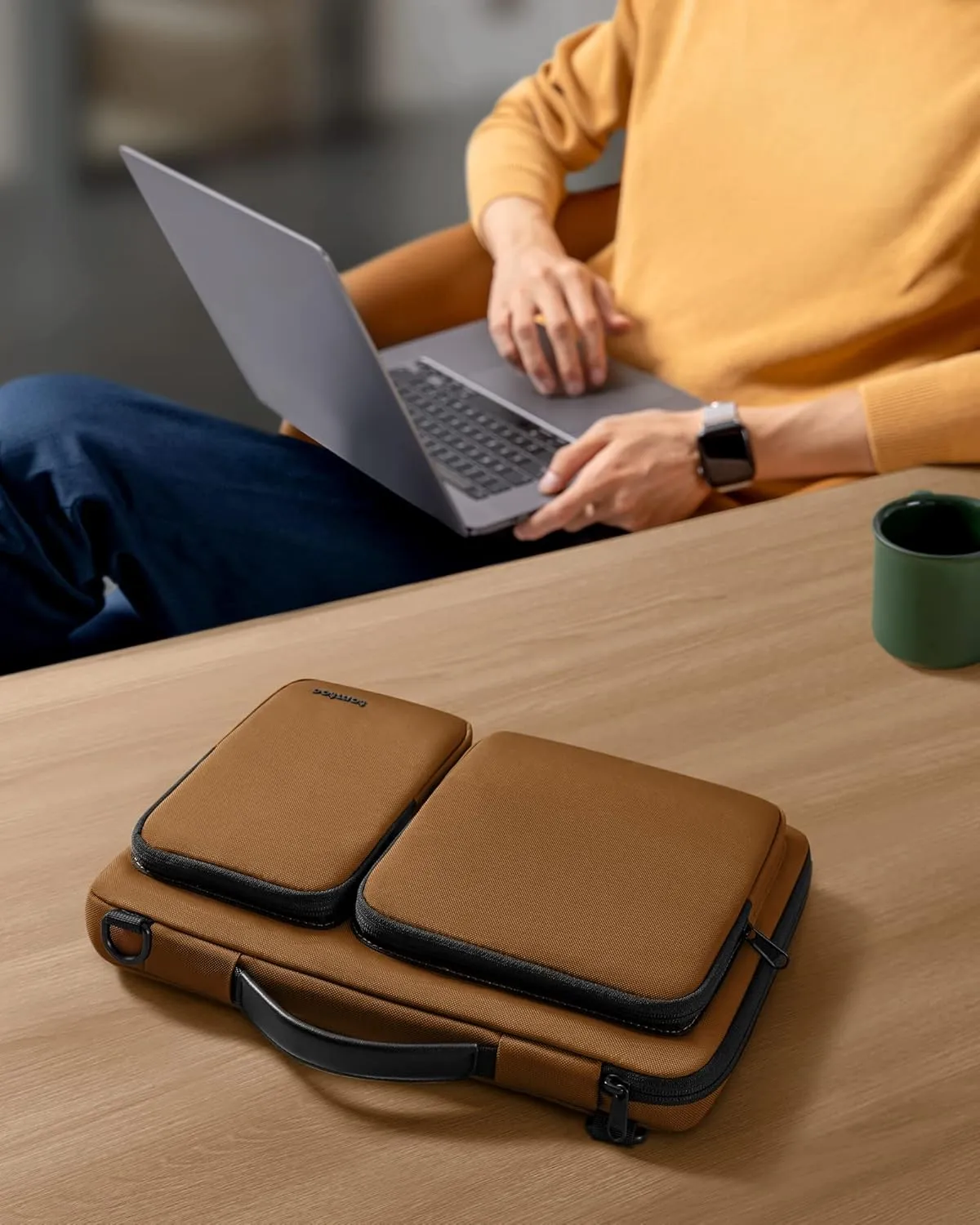 tomtoc 360 Protective Laptop Shoulder Bag for 13 Inch 2025 MacBook Air M4/A3240, M3/A3113, M2/A2681, M1/A2337, MacBook Pro M2/M1, 13-in Surface Pro 11th AI/10/9, Water-resistant Accessory Case