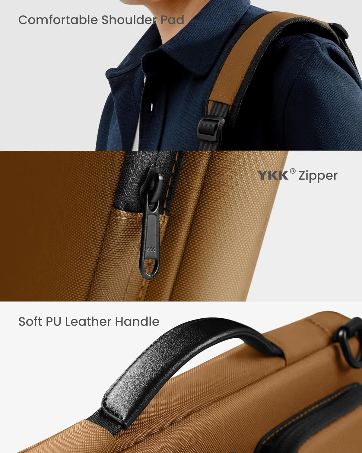 tomtoc 360 Protective Laptop Shoulder Bag for 13 Inch 2025 MacBook Air M4/A3240, M3/A3113, M2/A2681, M1/A2337, MacBook Pro M2/M1, 13-in Surface Pro 11th AI/10/9, Water-resistant Accessory Case
