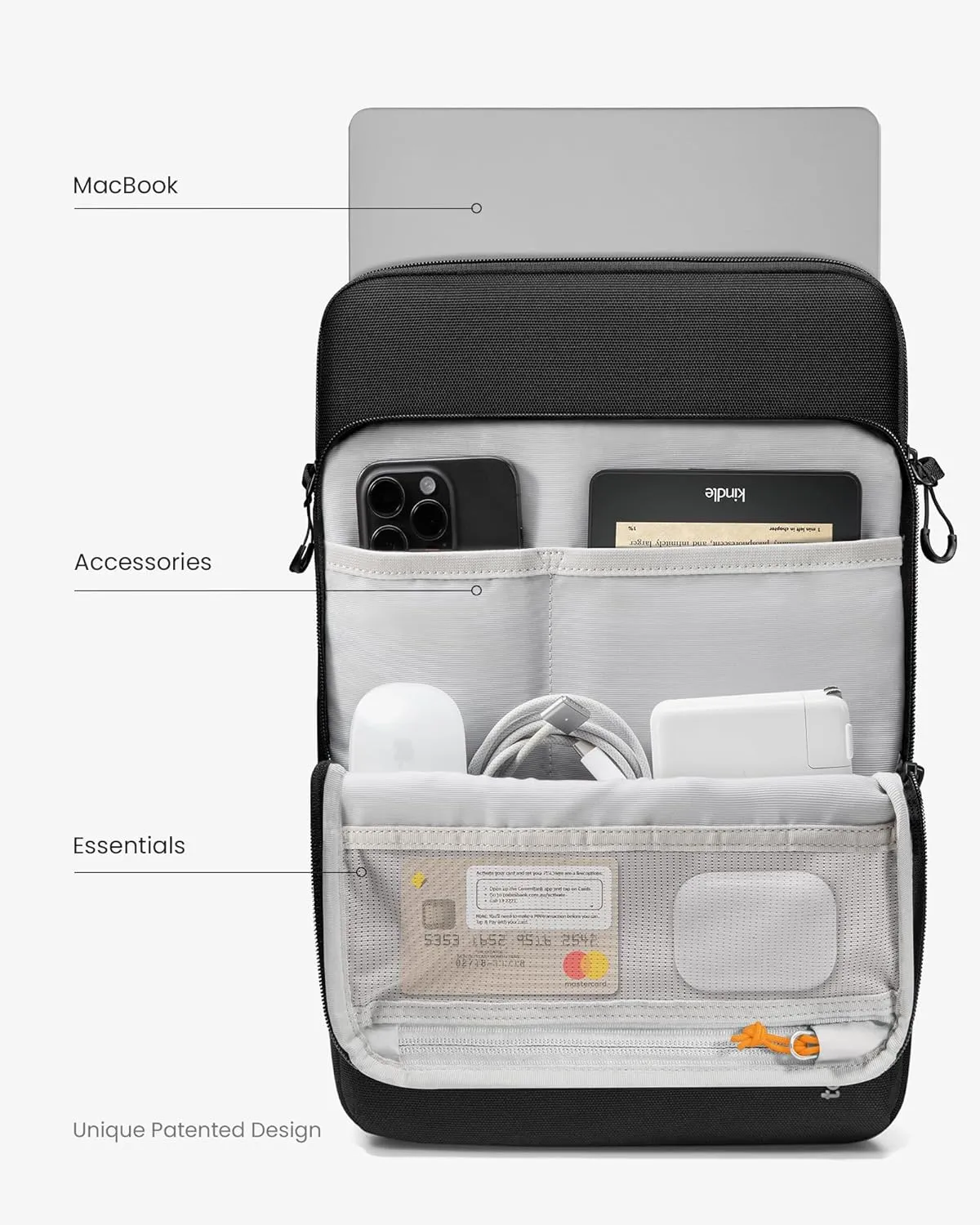 tomtoc 360 Protective Laptop Sleeve Designed for 16-inch New MacBook Pro M4/M3/M2/M1 Pro/Max 2024-2019, Water-Resistant Well-Organized Accessory Sleeve Case with Handle