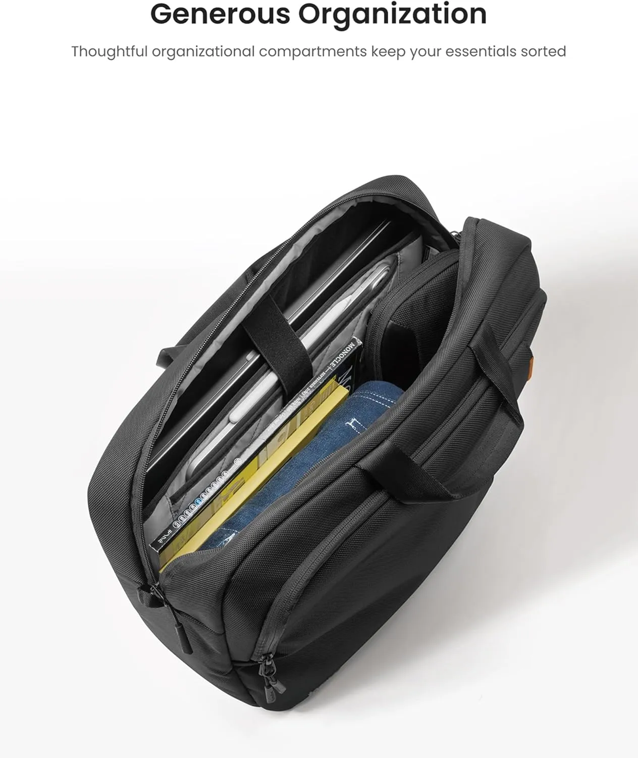 tomtoc Multi-Functional Laptop Briefcase Business Shoulder Bag for 17.3 Inch ASUS ROG Zephyrus S, The Razer Blade Pro 17, More HP Dell Acer 17-inch Laptops, Water-Repellent Protective Messenger Bag