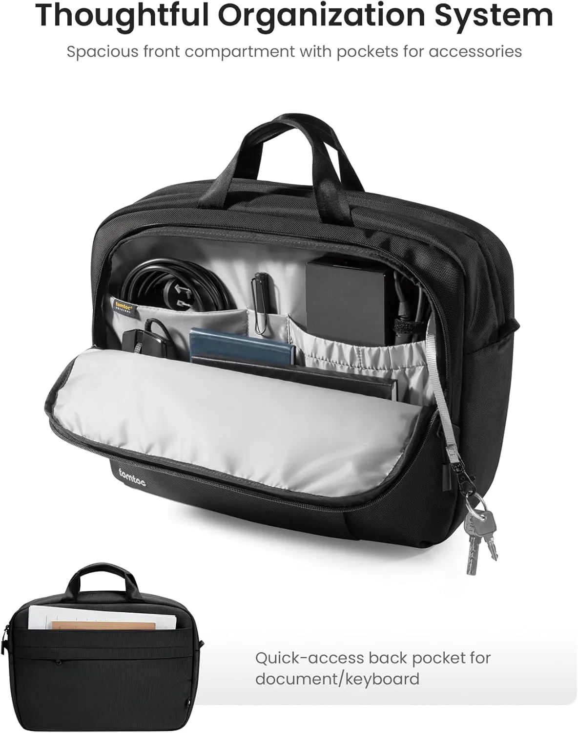 tomtoc Multi-Functional Laptop Briefcase Business Shoulder Bag for 17.3 Inch ASUS ROG Zephyrus S, The Razer Blade Pro 17, More HP Dell Acer 17-inch Laptops, Water-Repellent Protective Messenger Bag