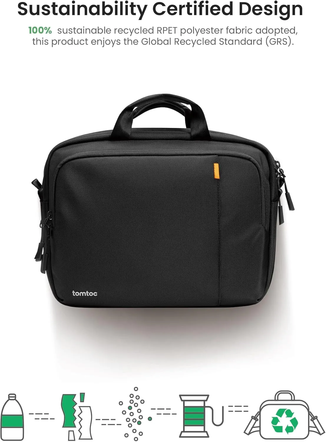 tomtoc Multi-Functional Laptop Briefcase Business Shoulder Bag for 17.3 Inch ASUS ROG Zephyrus S, The Razer Blade Pro 17, More HP Dell Acer 17-inch Laptops, Water-Repellent Protective Messenger Bag