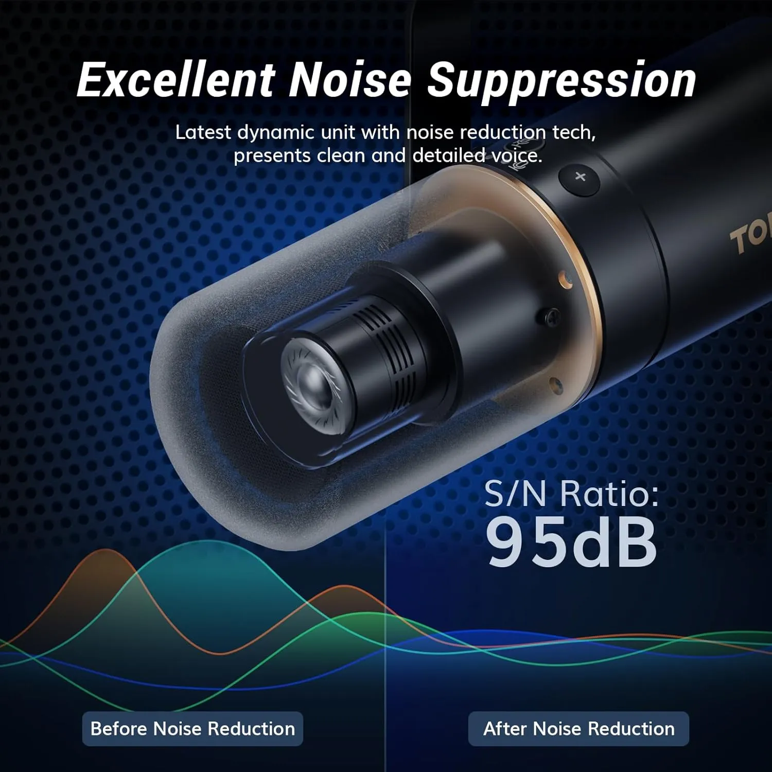 TONOR Dynamic Microphone, XLR/USB Microphone for Podcast, Recording, Streaming, Gaming, XLR Cardioid Studio Mic with Quick Mute, 3.5mm Headphone Jack, Volume Control, Mic with Boom Arm, White, TD510 
