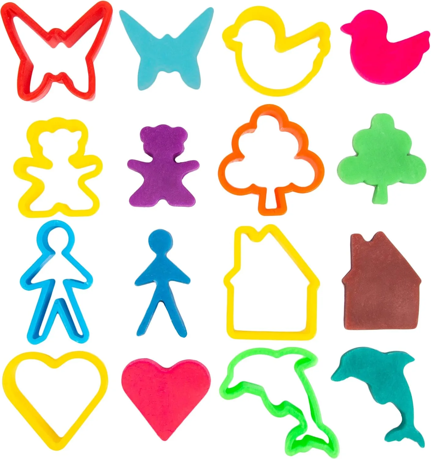 Tool Kit for Kids - Party Pack w/Animal Shapes - Includes 24 Colorful Cutters, Molds, & Accessories for Air Dry Clay & Dough