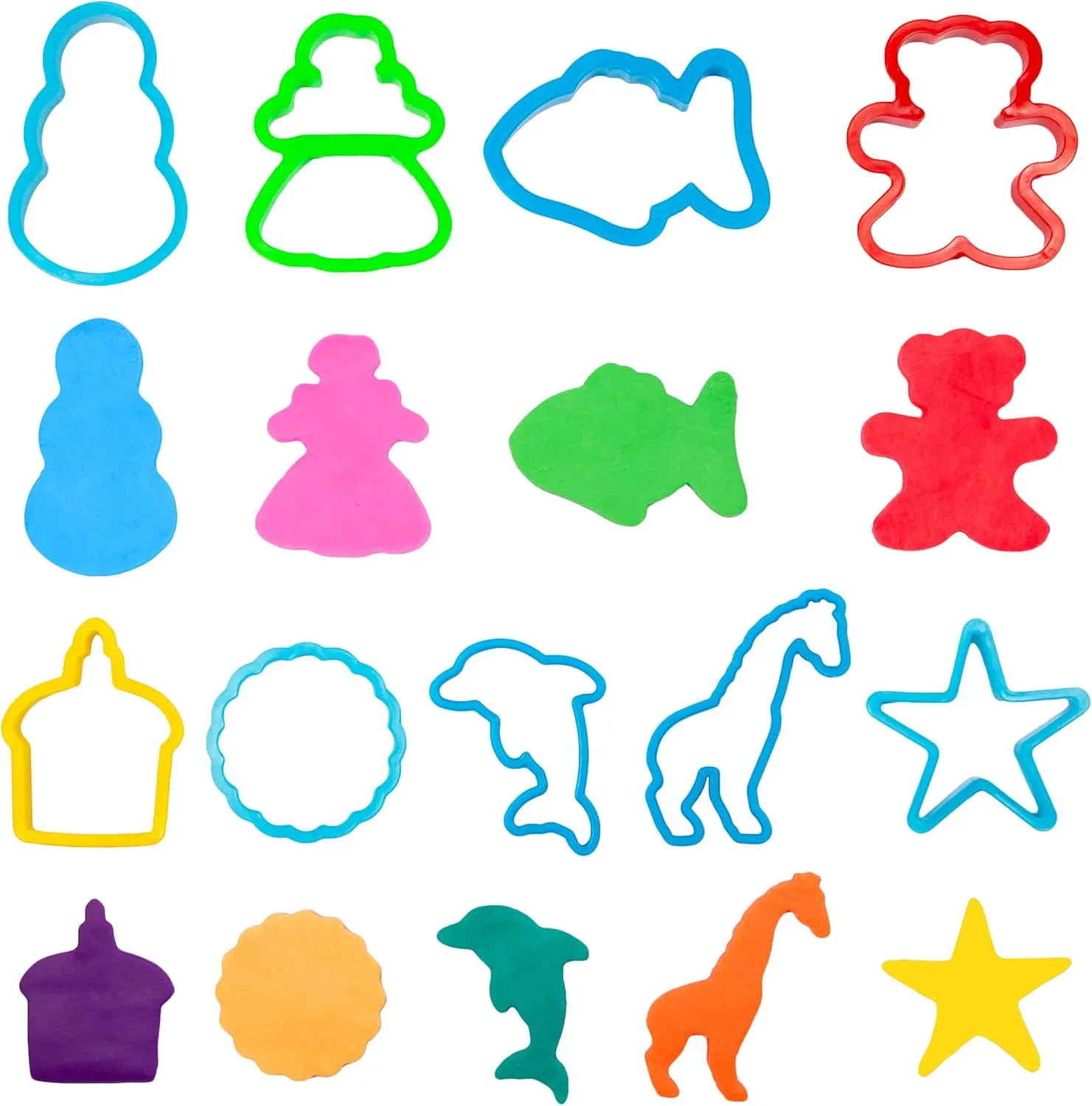 Tool Kit for Kids - Party Pack w/Animal Shapes - Includes 24 Colorful Cutters, Molds, & Accessories for Air Dry Clay & Dough