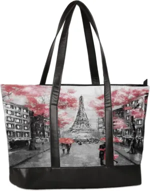 Tower Street Couple Laptop Tote Bag for Women Lightweight Work Purse with Multiple Compartments Fits 13-15.6 Inch Laptop Tablet Shoulder Bag for Office Travel Daily Use