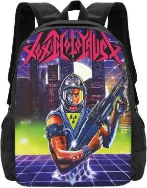 Toxic Musics Holocaust Backpack Large Capacity Leisure Travel Backpack Book Bag Outgoing Daypack 12.5x5.5x16.5 inch