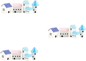 Toyvian 3sets Micro Landscape Ornament Miniature House Tiny House Mini House Scenery Castle Miniature Church The House Decorations Microlandschaft Fake Castle Resin Colorful 4pcs*3