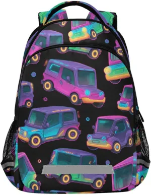 Transportation Vehicle Gradient Backpack for Girls Boys School Bookbag Kids Daypack Lightweight Laptop Backpack Back to School Supplies
