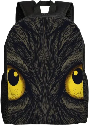 Travel Backpack for Women Men Carry On Backpack Waterproof 15.6inch Laptop Backpack Two yellow eyes