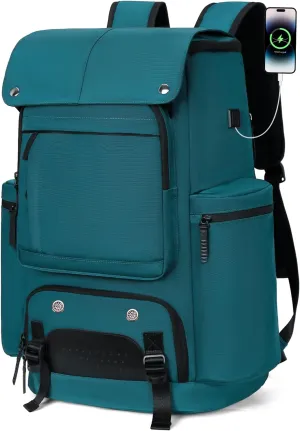 Travel Backpack TSA Friendly Flight Approved Carry on Backpack Nylon Water-resistant Business Large Weekender Bag Casual Daypack 17.3" Laptop Computer Backpack for Men Women(Dark Green)