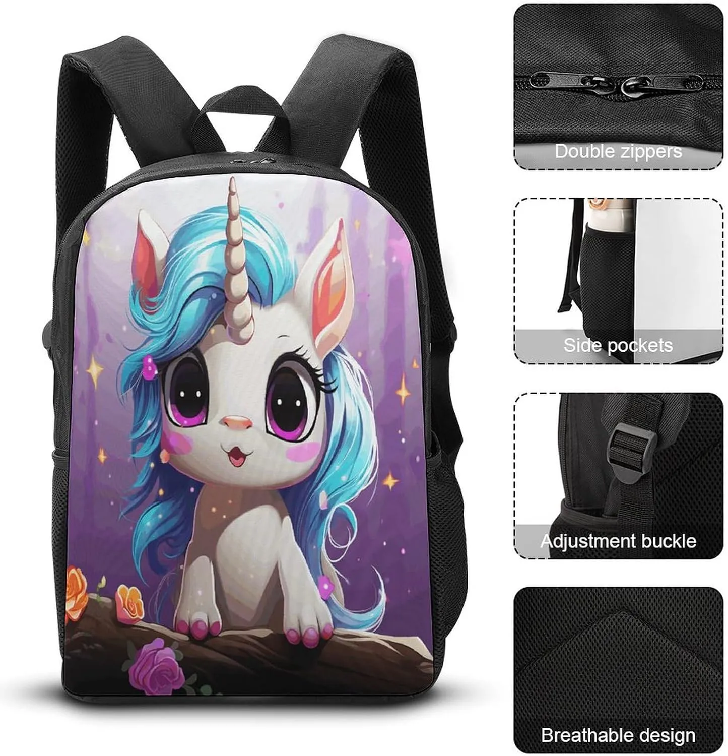 Travel Laptop Backpack Slim Durable Lightweight Back Pack Cute A Small Animal with Horns Small Backpack For Women Men