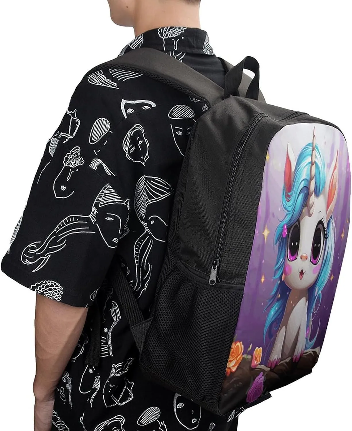 Travel Laptop Backpack Slim Durable Lightweight Back Pack Cute A Small Animal with Horns Small Backpack For Women Men