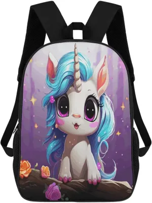 Travel Laptop Backpack Slim Durable Lightweight Back Pack Cute A Small Animal with Horns Small Backpack For Women Men