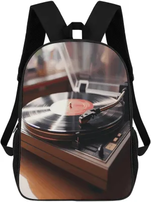 Travel Laptop Backpack Slim Durable Lightweight Back Pack Cute Record Player Small Backpack For Women Men