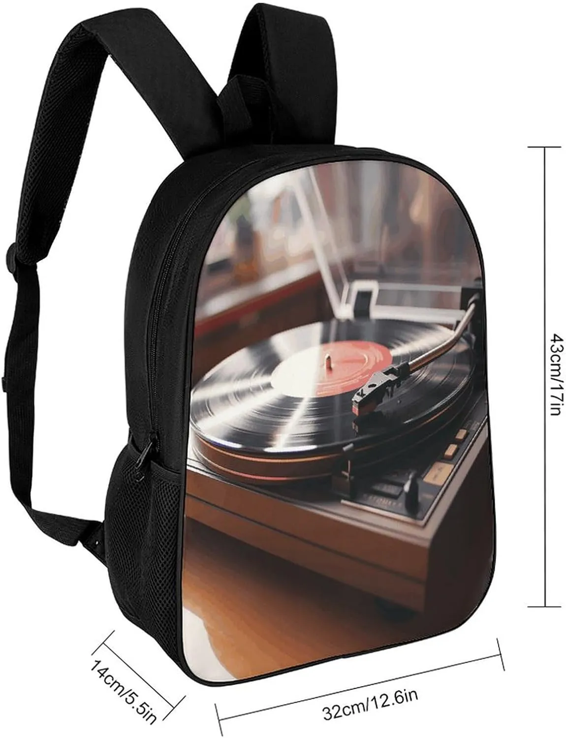 Travel Laptop Backpack Slim Durable Lightweight Back Pack Cute Record Player Small Backpack For Women Men