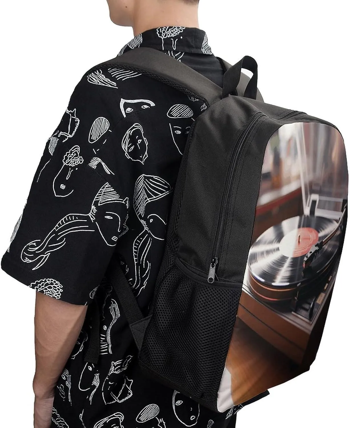 Travel Laptop Backpack Slim Durable Lightweight Back Pack Cute Record Player Small Backpack For Women Men